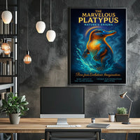 Platypus Wonders: Vibrant Creature Celebration Animal Poster