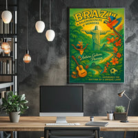 Brazil's Iconic Landmarks and Culture Travel Poster