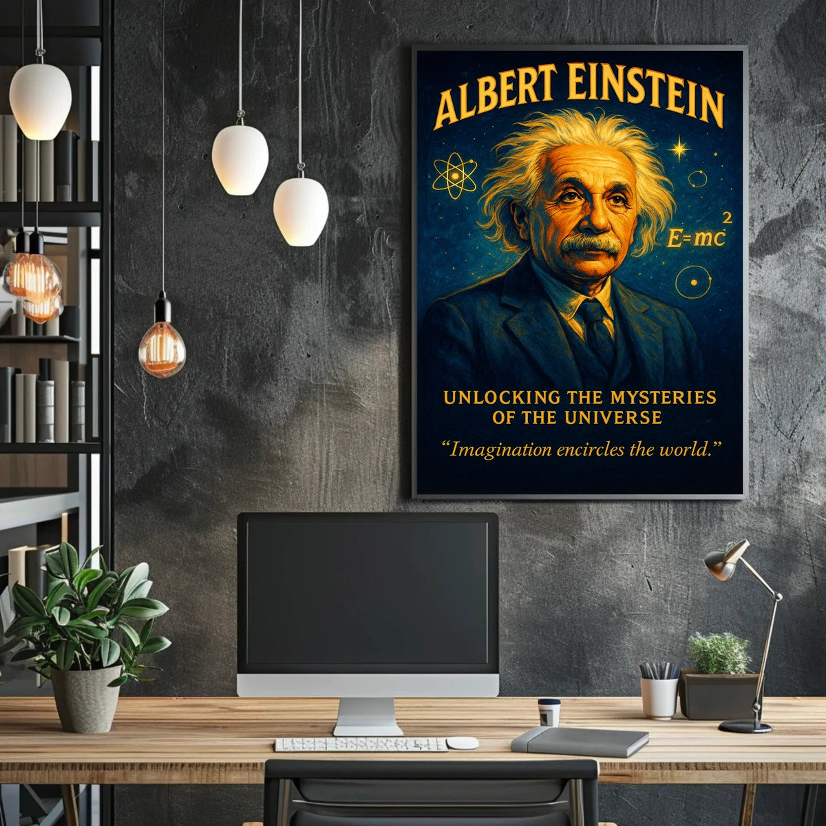 Albert Einstein Inspirational Vintage Science Poster