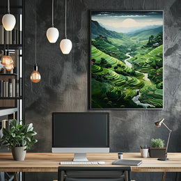 Serene Terraced Landscape Poster
