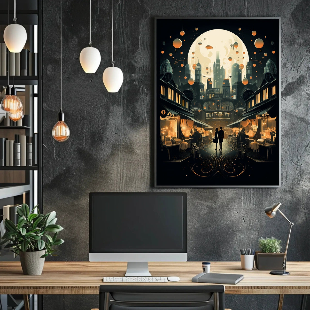 Moonlit Metropolis Poster