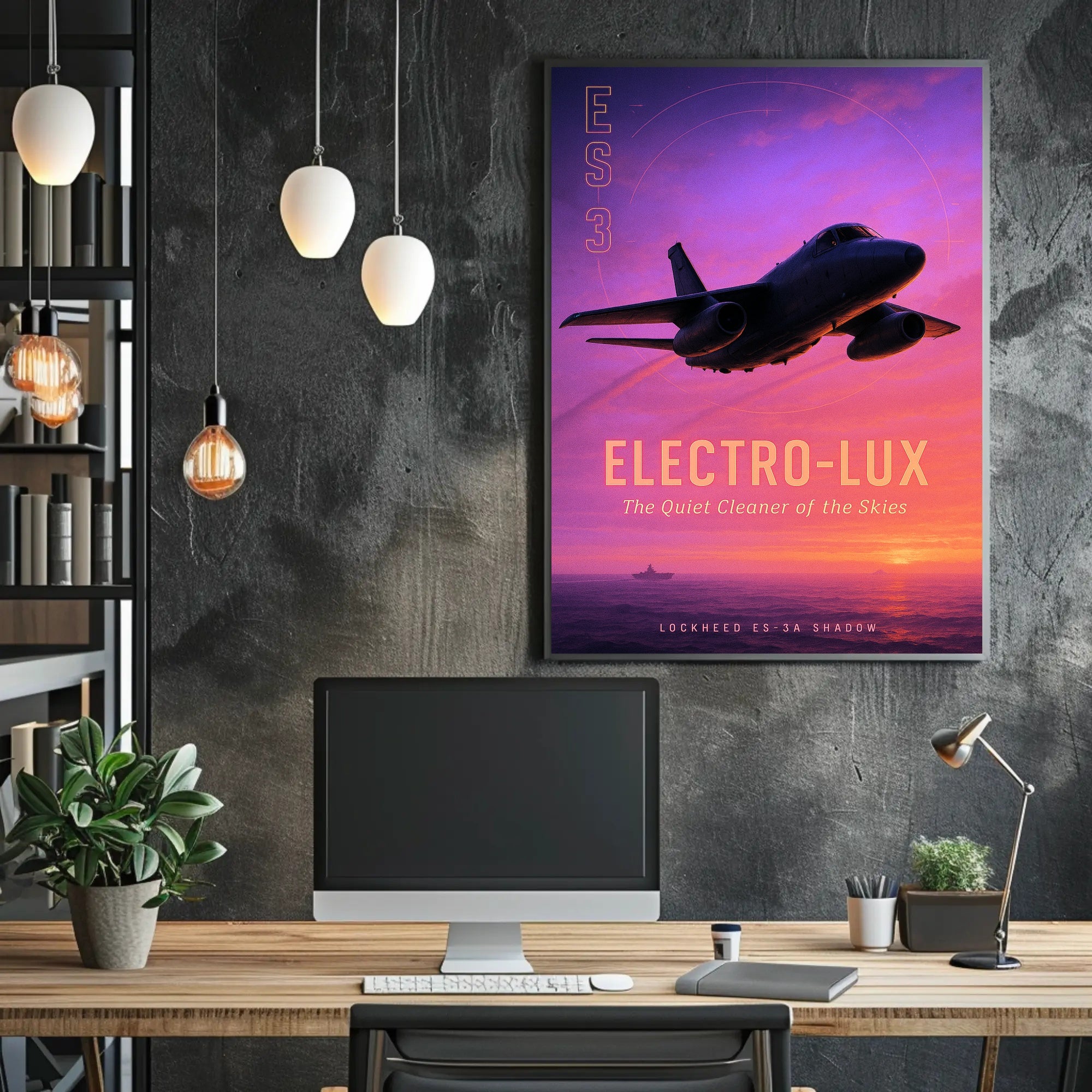 Lockheed ES-3A Shadow Electro-Lux Poster PosterGoat