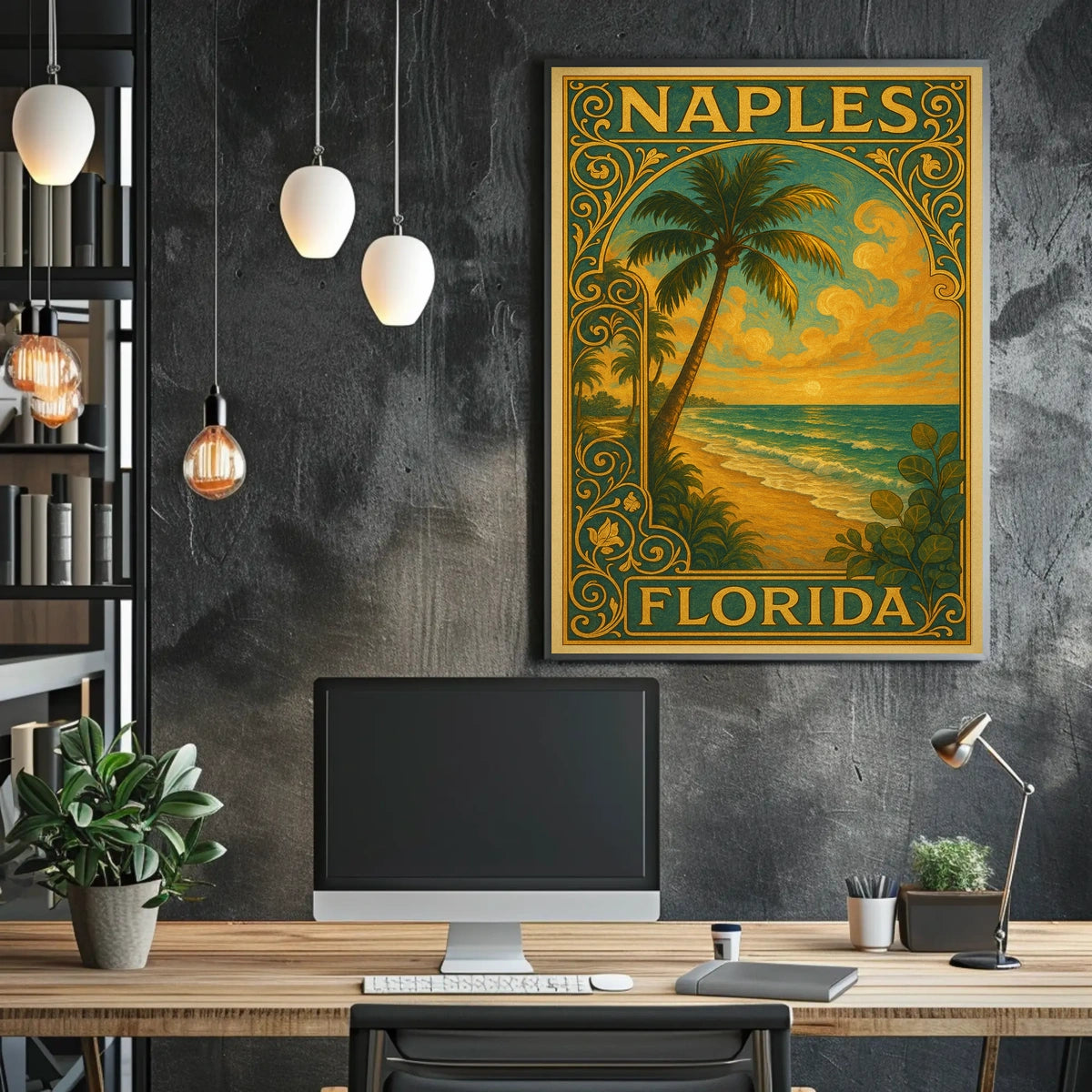 Naples Florida A Tropical Escape Poster Wall Art Decor
