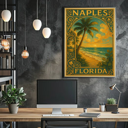 Naples Florida A Tropical Escape Poster Wall Art Decor