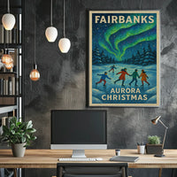 Fairbanks Aurora Christmas Poster