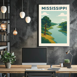 Mississippi River Landscape Poster