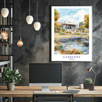 Canberra in Watercolor Poster PosterGoat