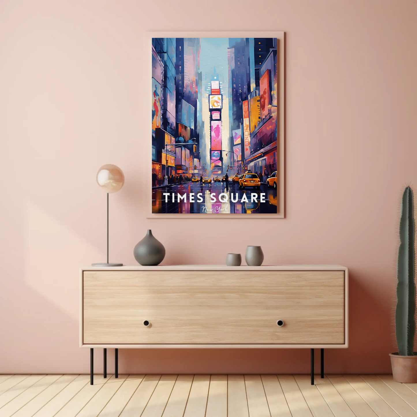 Times Square Neon New York Travel Poster