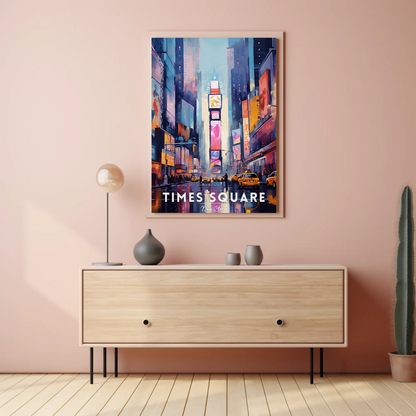 Times Square Neon New York Travel Poster