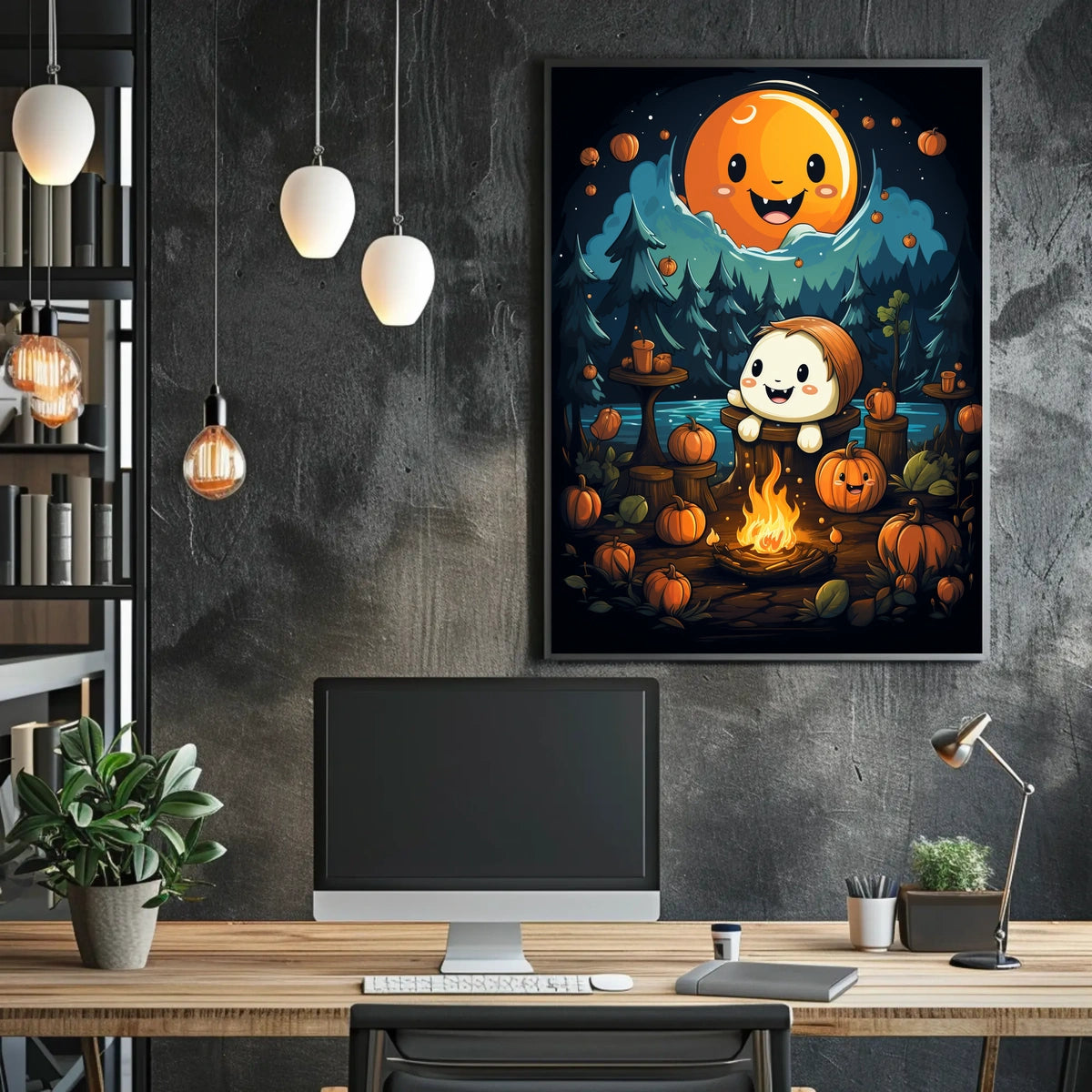 Whimsical Autumn Night Poster