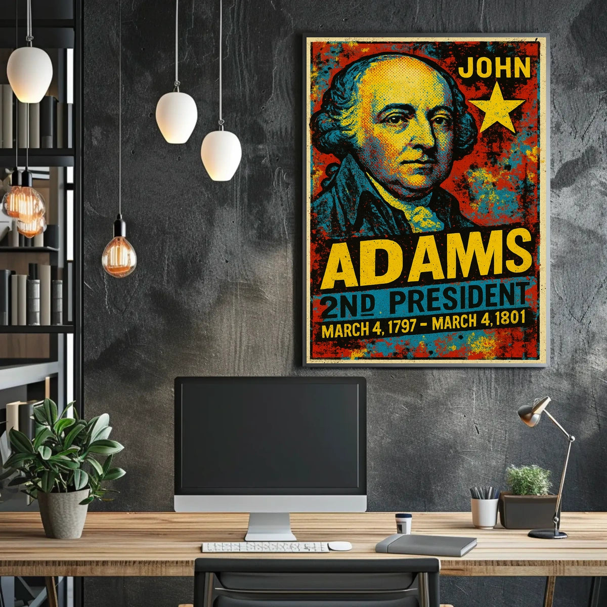 John Adams 2nd President of the United States Graffiti Pop Art Poster