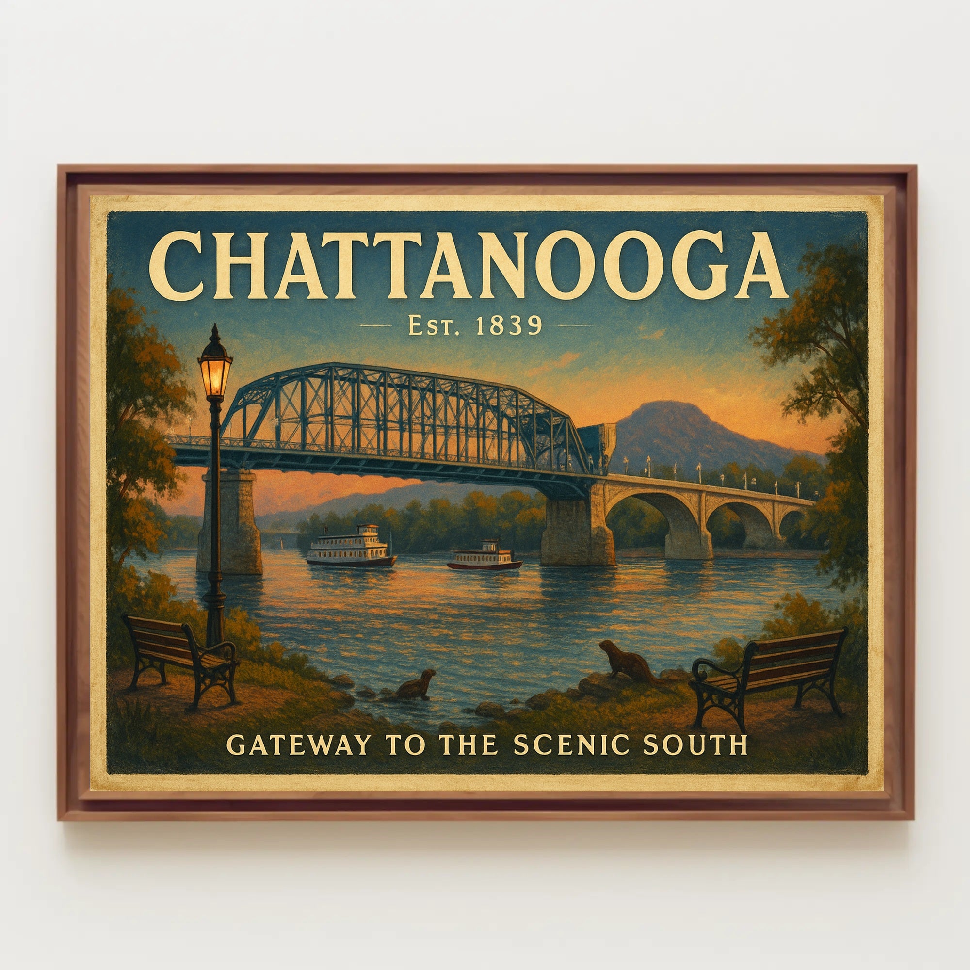 Chattanooga Scenic South Travel Poster Print
