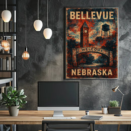 Bellevue Nebraska Scenic Travel Photography Realism Poster