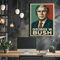 George W Bush Portrait Patriot Photography Realism Poster