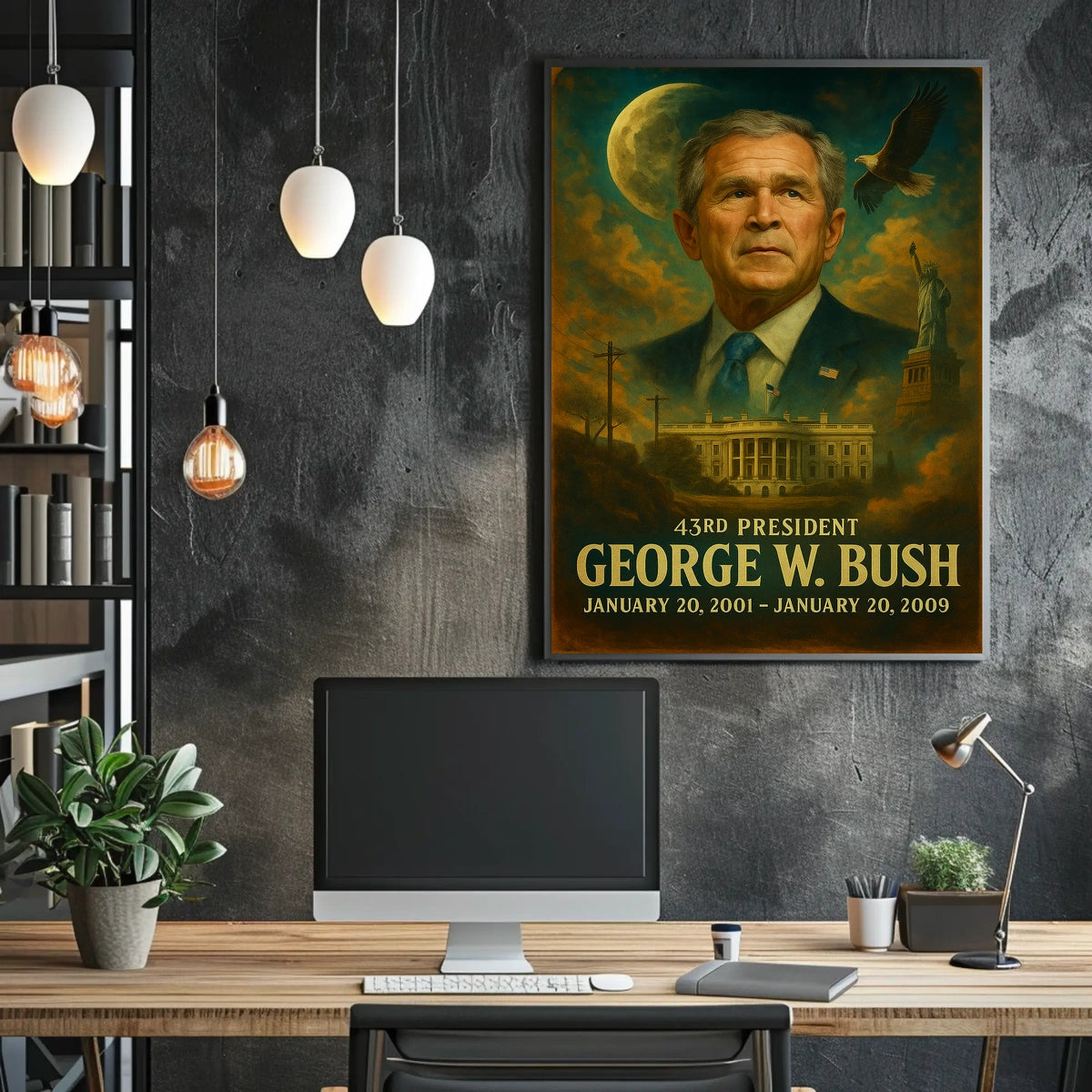 George W Bush Patriotic Neoclassical Realism Poster