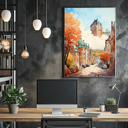 Quaint Architectural Charm in Historic Fall Setting - Travel Poster