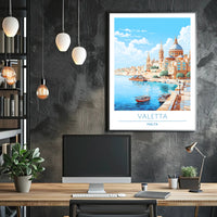 Valletta Malta Scenic Travel Poster