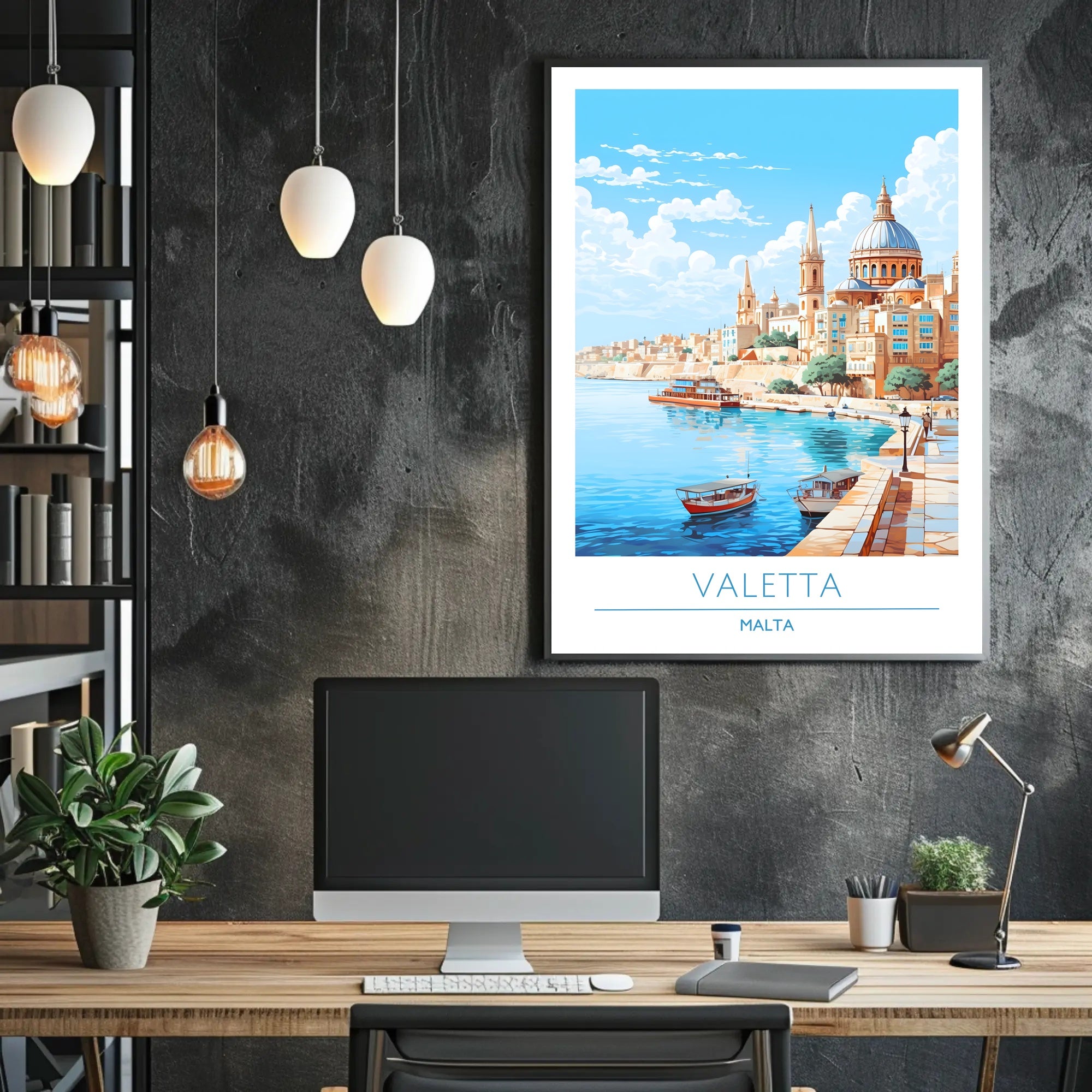 Valletta Malta Scenic Travel Poster