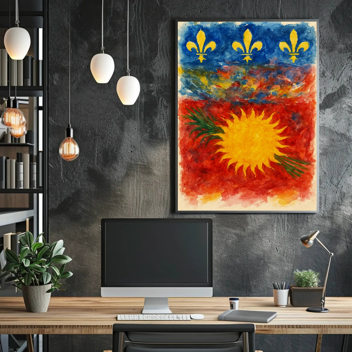 Vibrant Heraldry Wanderlust Decor Poster