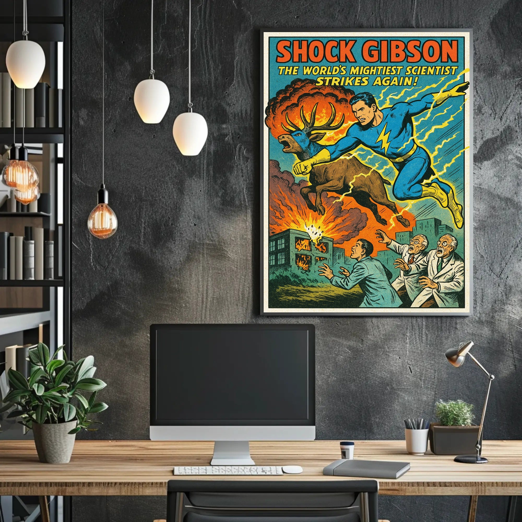 Shock Gibson The Worlds Mightiest Scientist Poster PosterGoat