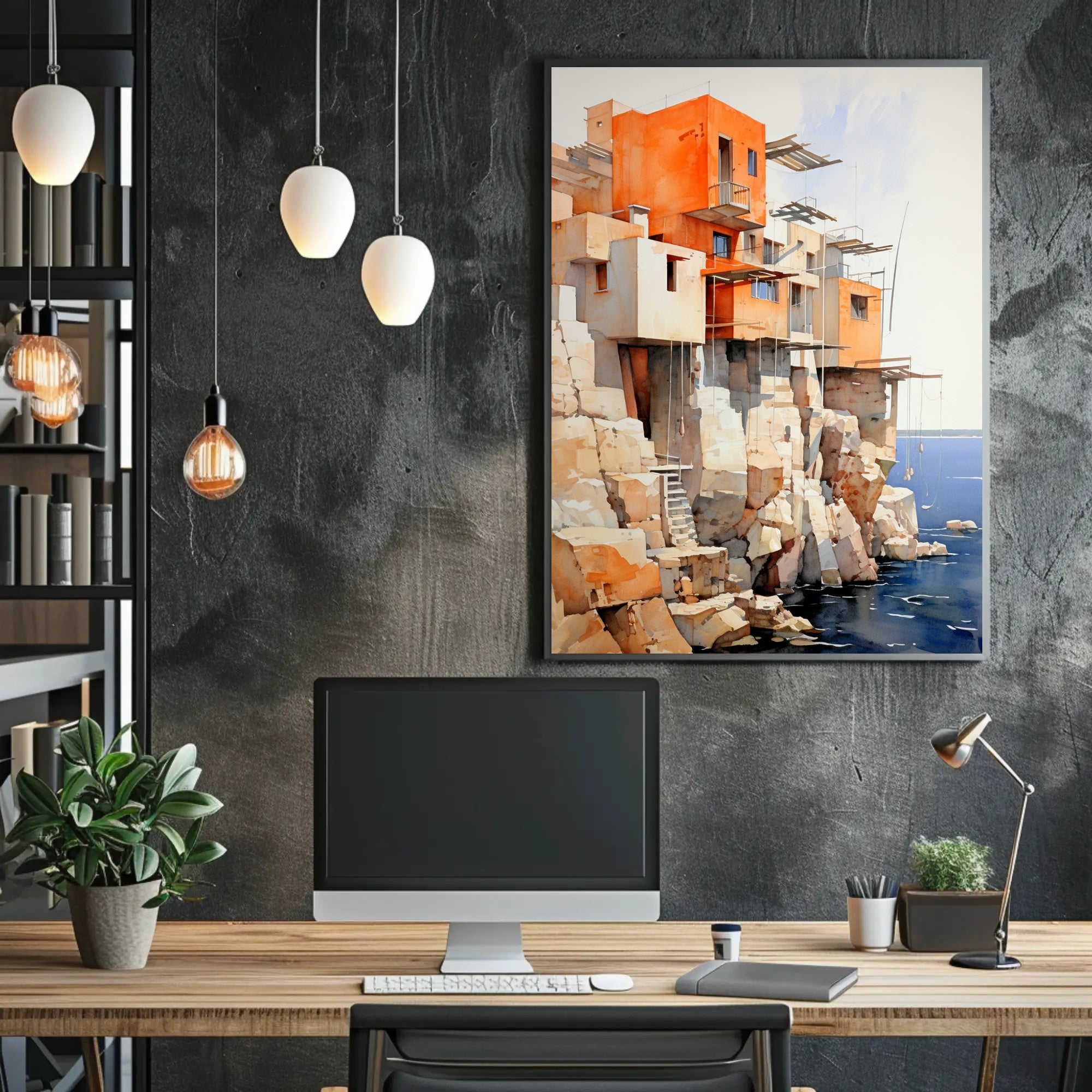 Cliffside Architecture Poster