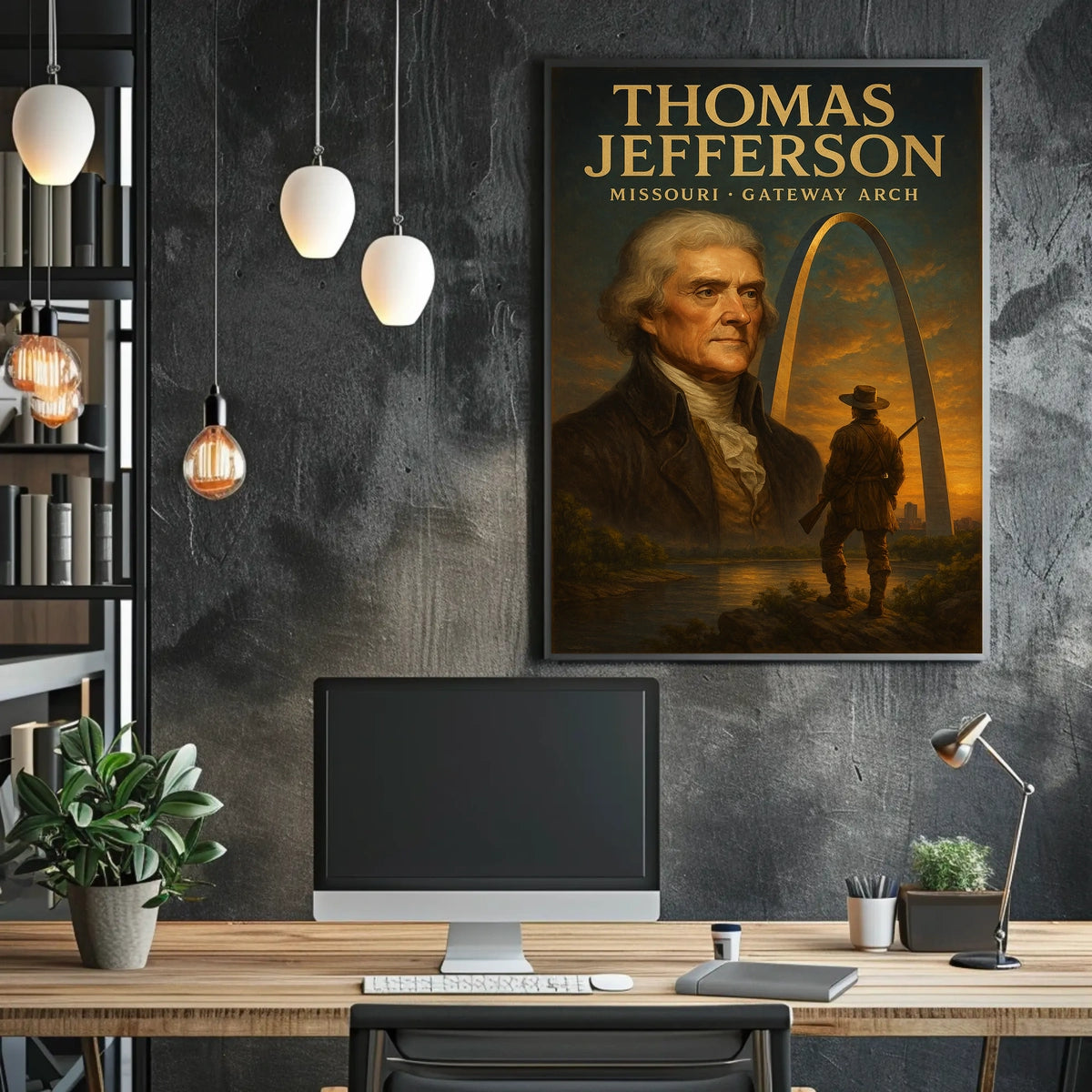 Thomas Jefferson And The Gateway Arch Poster