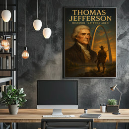 Thomas Jefferson And The Gateway Arch Poster