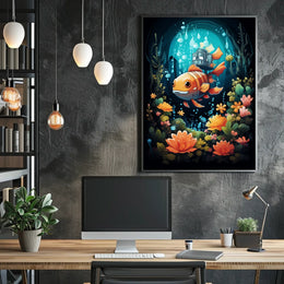 Whimsical Underwater Adventure Poster with Colorful Fish