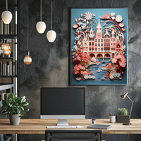 Whimsical Cityscape In Bloom Poster