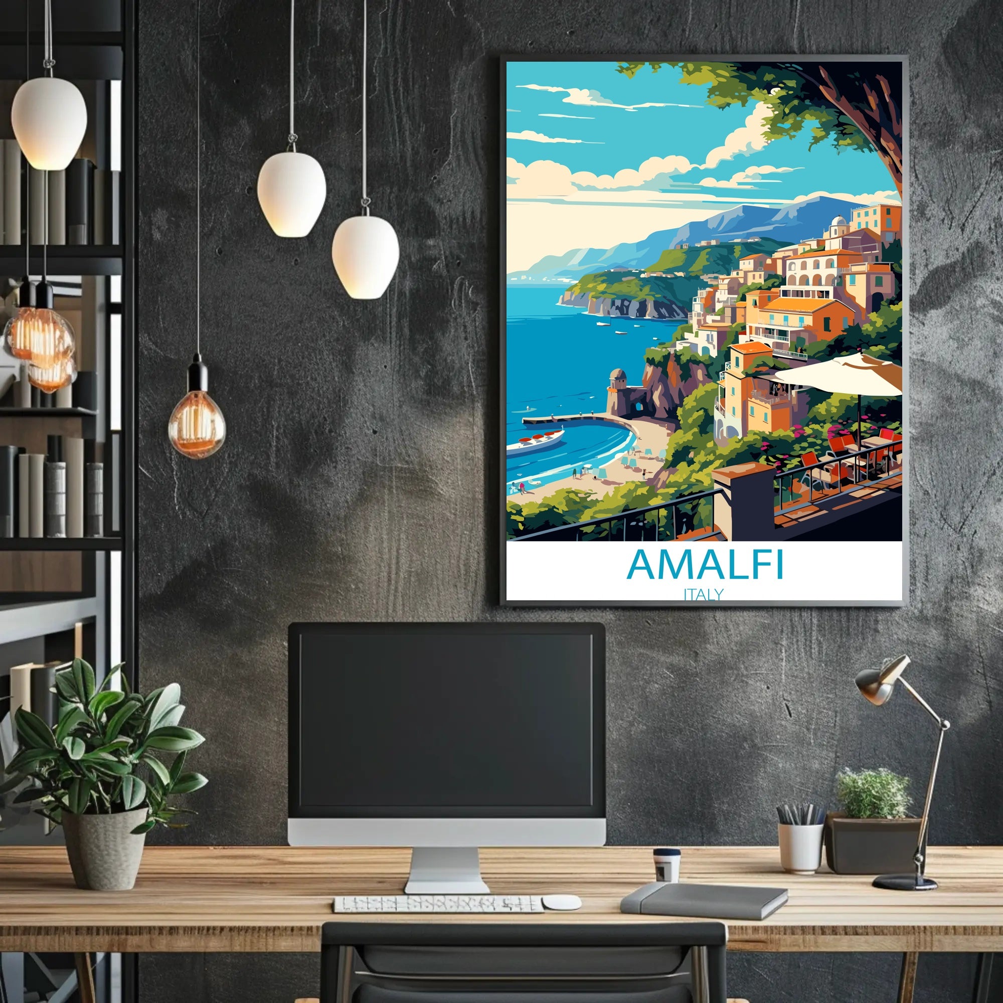 Amalfi Coast Mediterranean Charm Travel Poster