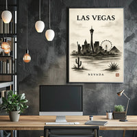 Las Vegas Skyline Artistic Urban Cityscape Poster