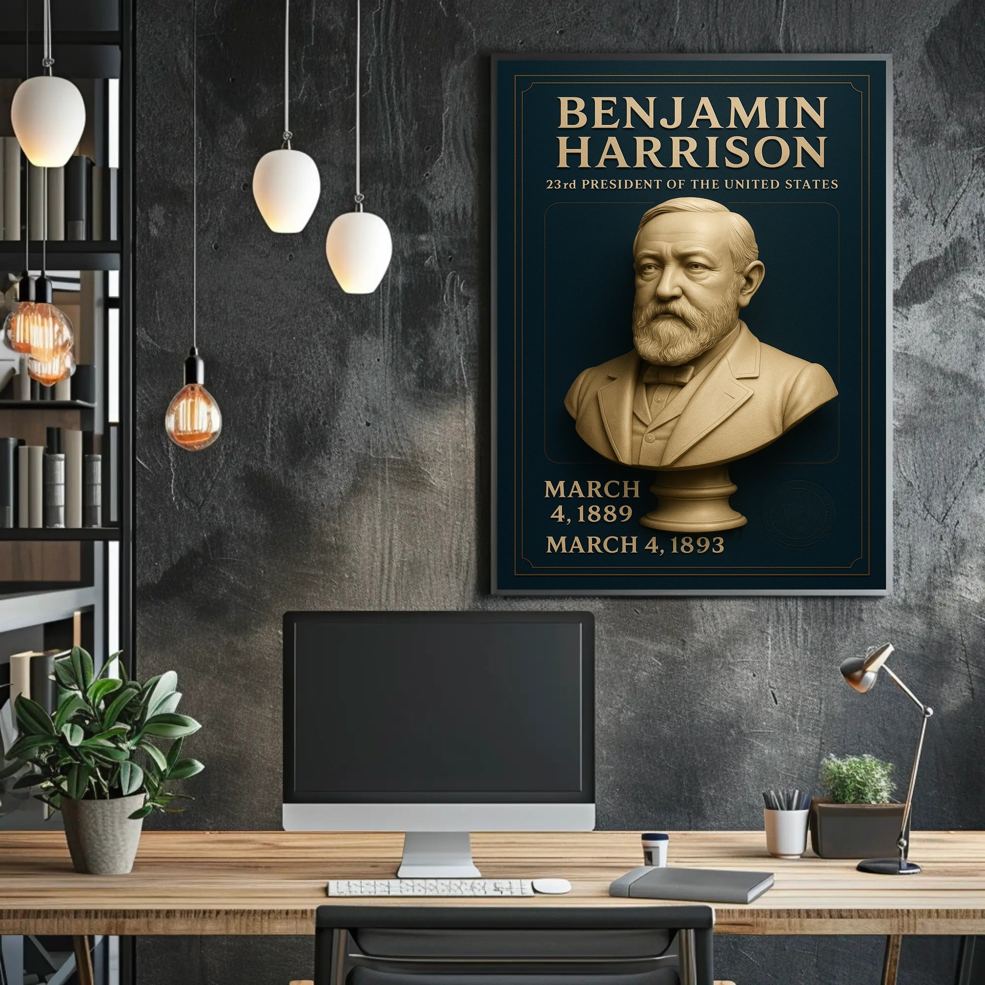 Benjamin Harrison Bust Historical or Presidential Poster PosterGoat