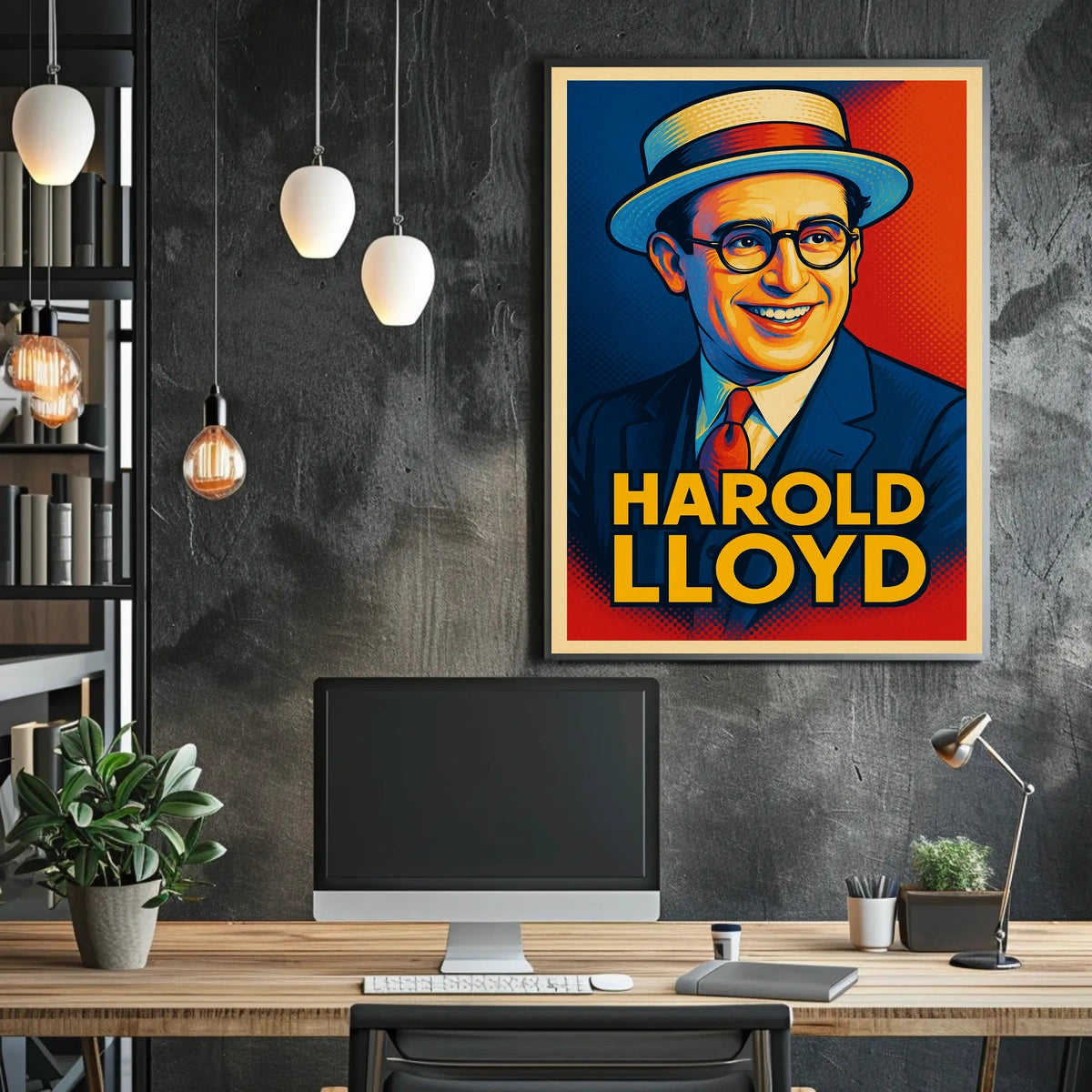Harold Lloyd Iconic Comedian Poster