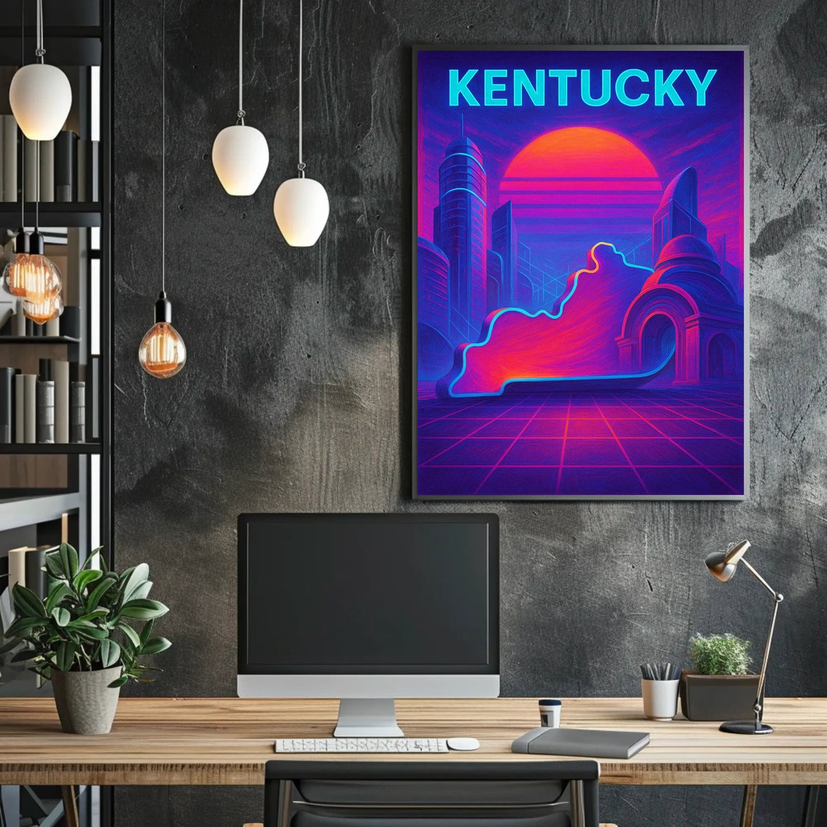 Kentucky A Neon Dreamscape Poster