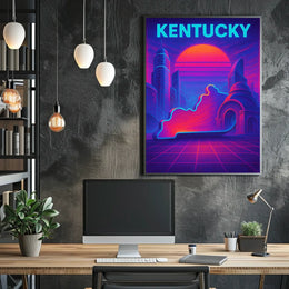Kentucky A Neon Dreamscape Poster