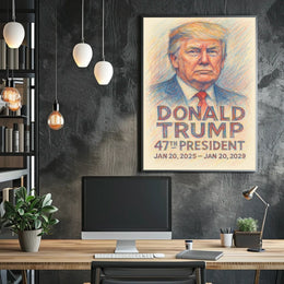 Unyielding Vision Donald Trump in Full Color Poster