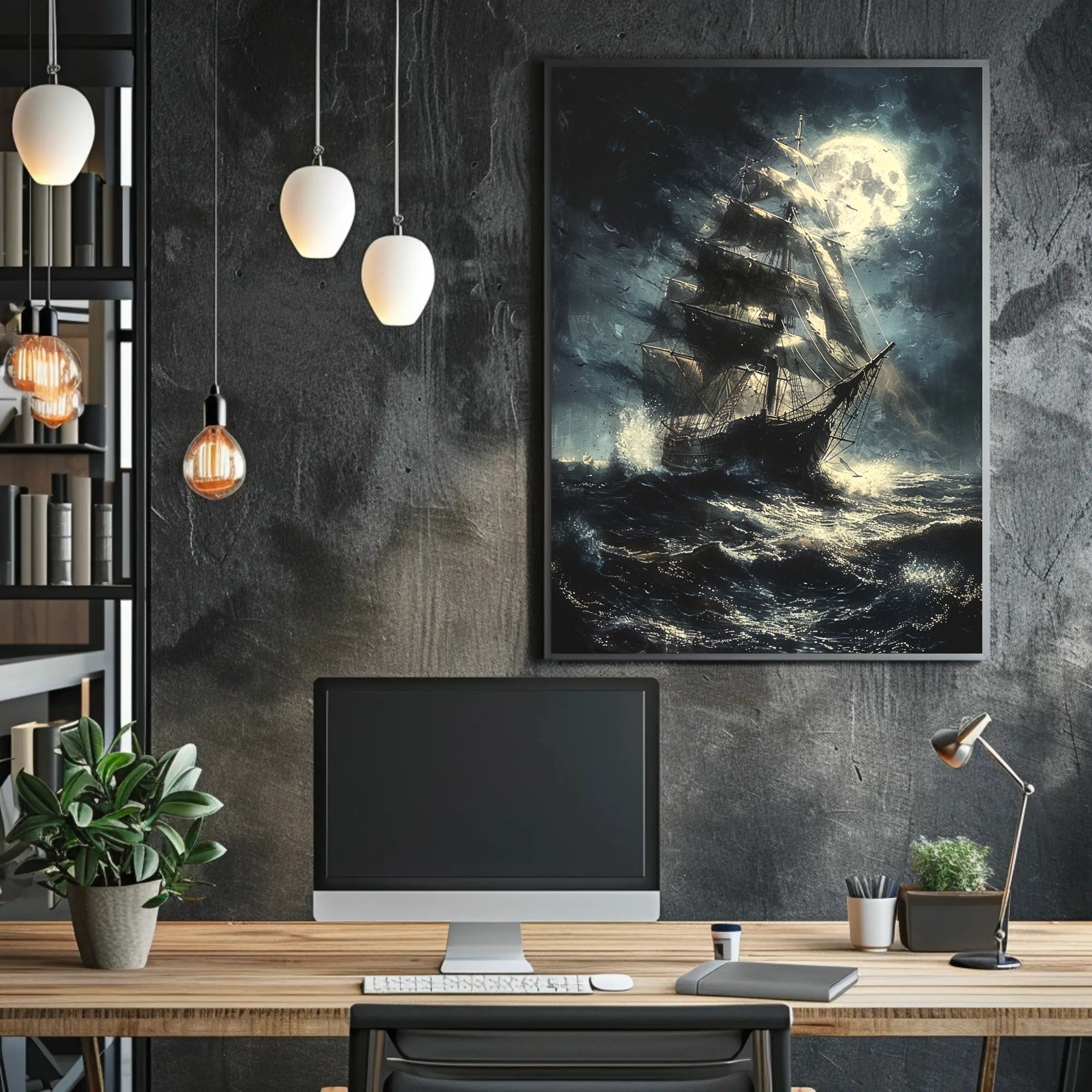 Dramatic 18th Century Sailing Ship Adventure Historical Poster PosterGoat