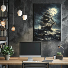Dramatic 18th Century Sailing Ship Adventure Historical Poster PosterGoat