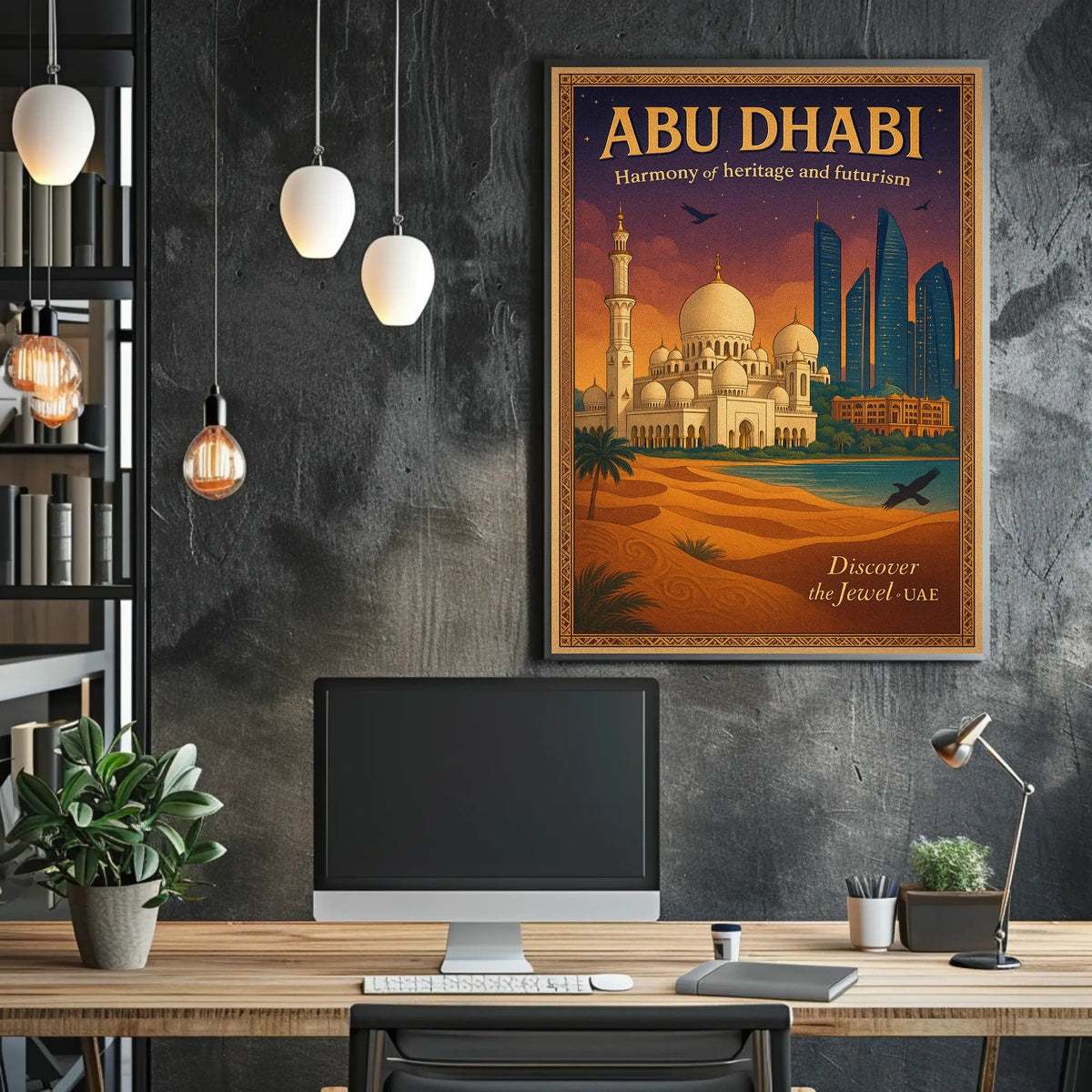 Abu Dhabi Harmony in Architectural Cityscape Urban or Cityscape Poster