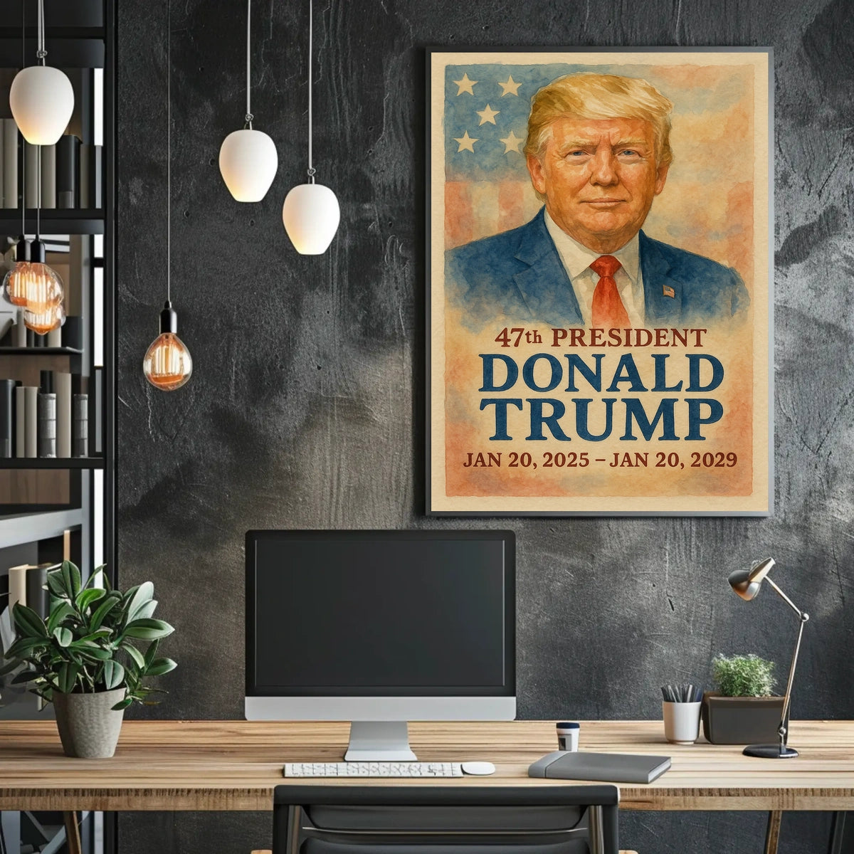 Donald Trump 47th President Scenic Wall Art Print Political Memorabilia Decor Wanderlust Lovers Poster