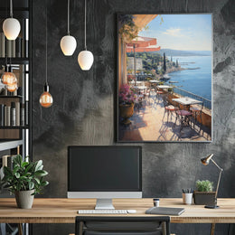 Seaside Terrace Escape Poster