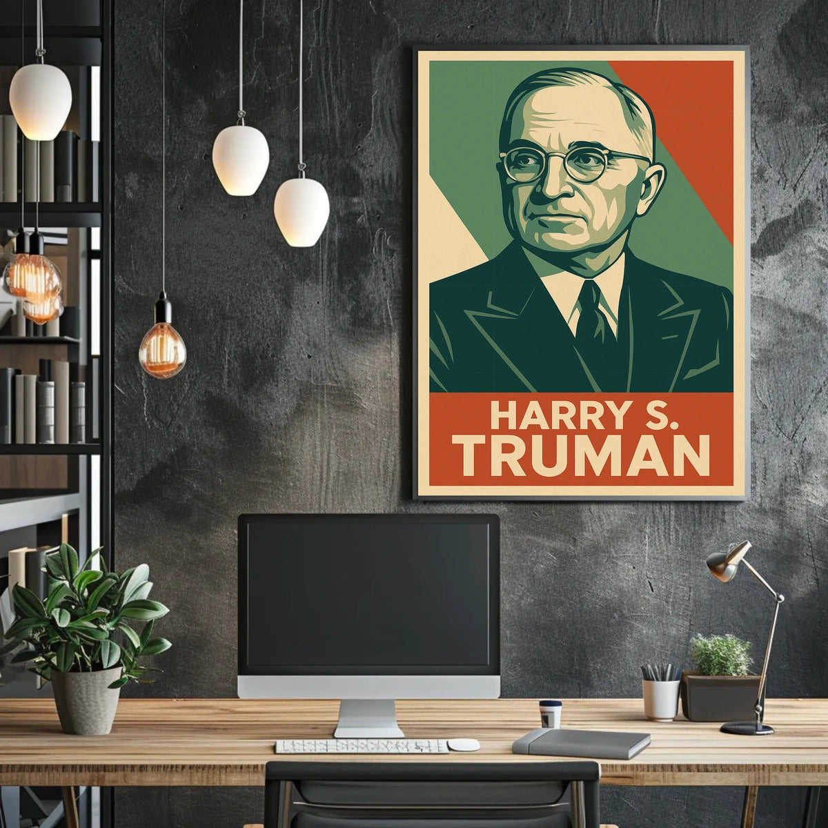 Harry S Truman Realism Photography Patriotic Poster