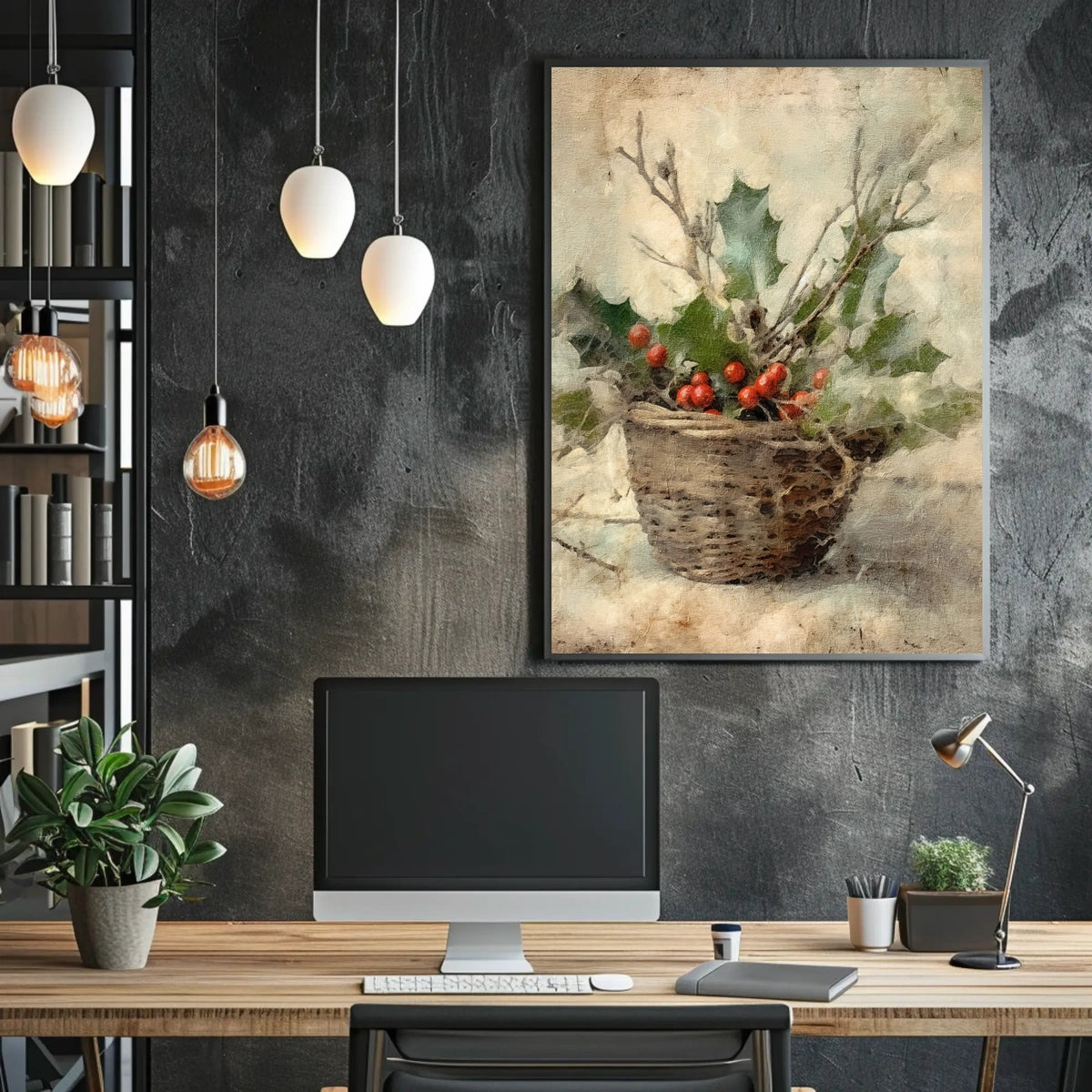 Holiday Basket Still Life Poster