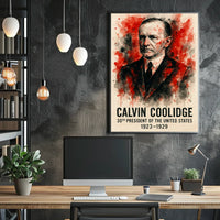 Calvin Coolidge Watercolor 1923-1929 Historical Presidential Poster