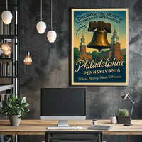 Philadelphia Independence Vintage Poster: Liberty Bell Art