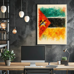 Mozambique Flag Artistic Poster