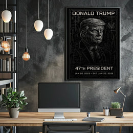 Donald Trump Visionary Leader in Futuristic Elegance Poster