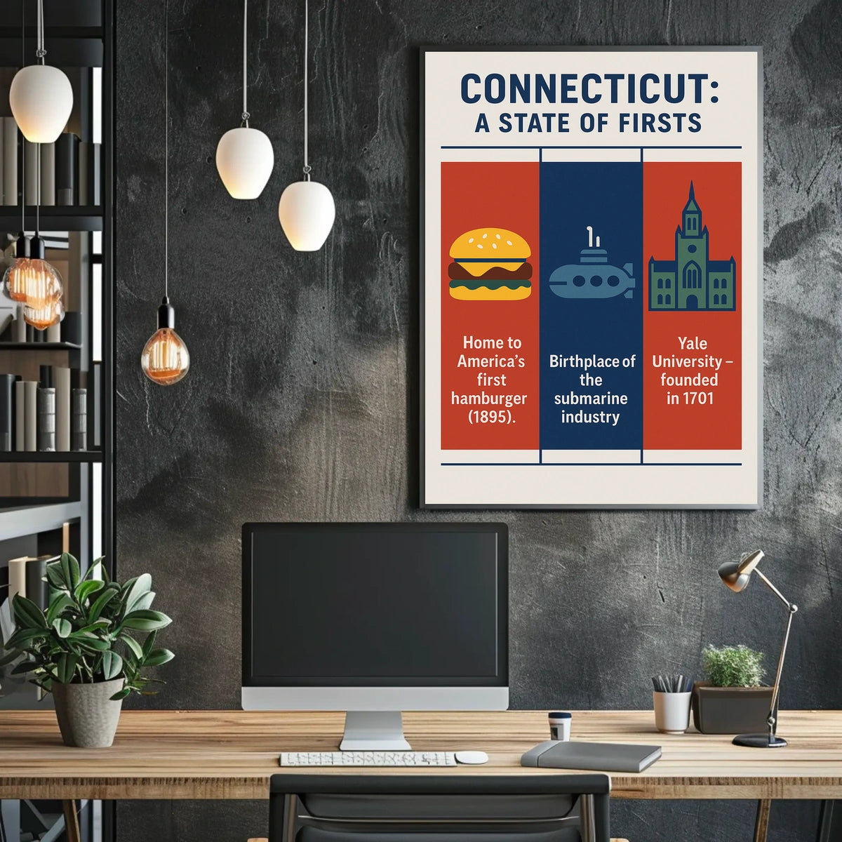 Connecticut A State Of Firsts Poster