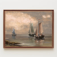 Tranquil Sailboats at Sea Poster