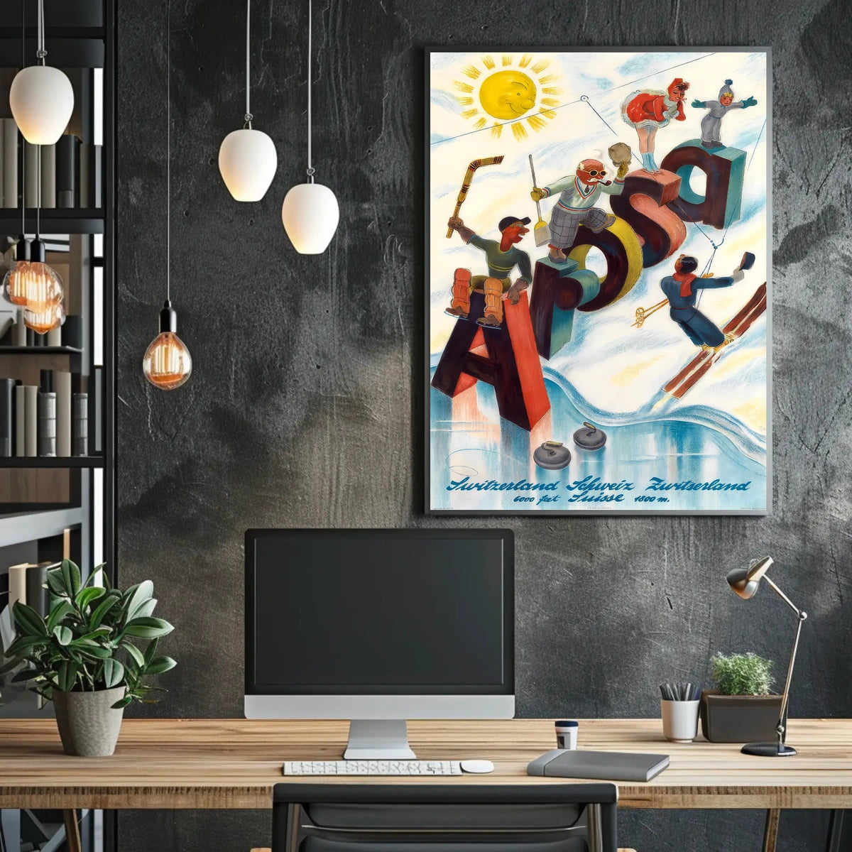 Winter Fun In Switzerland Poster